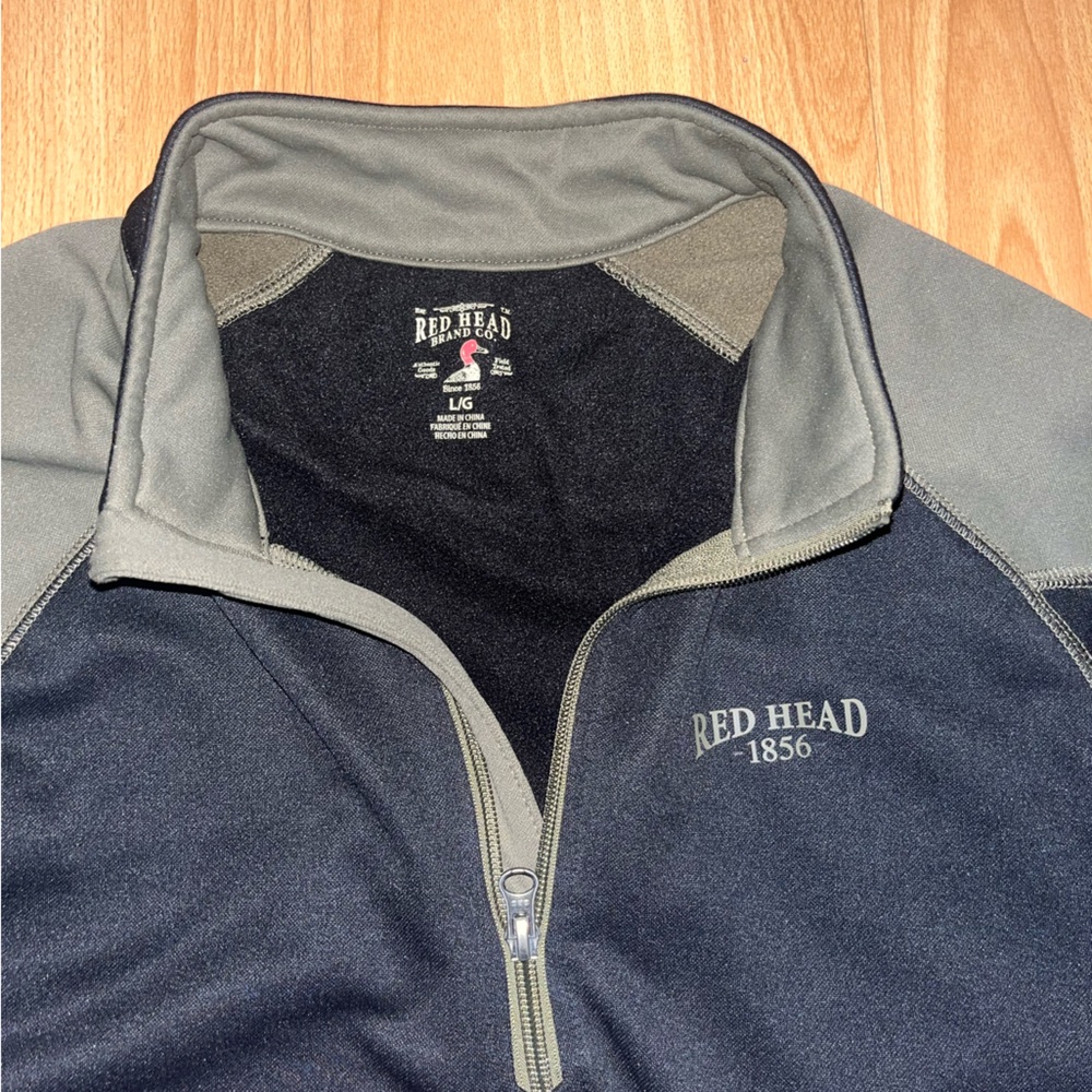 Red head camo quarter zip